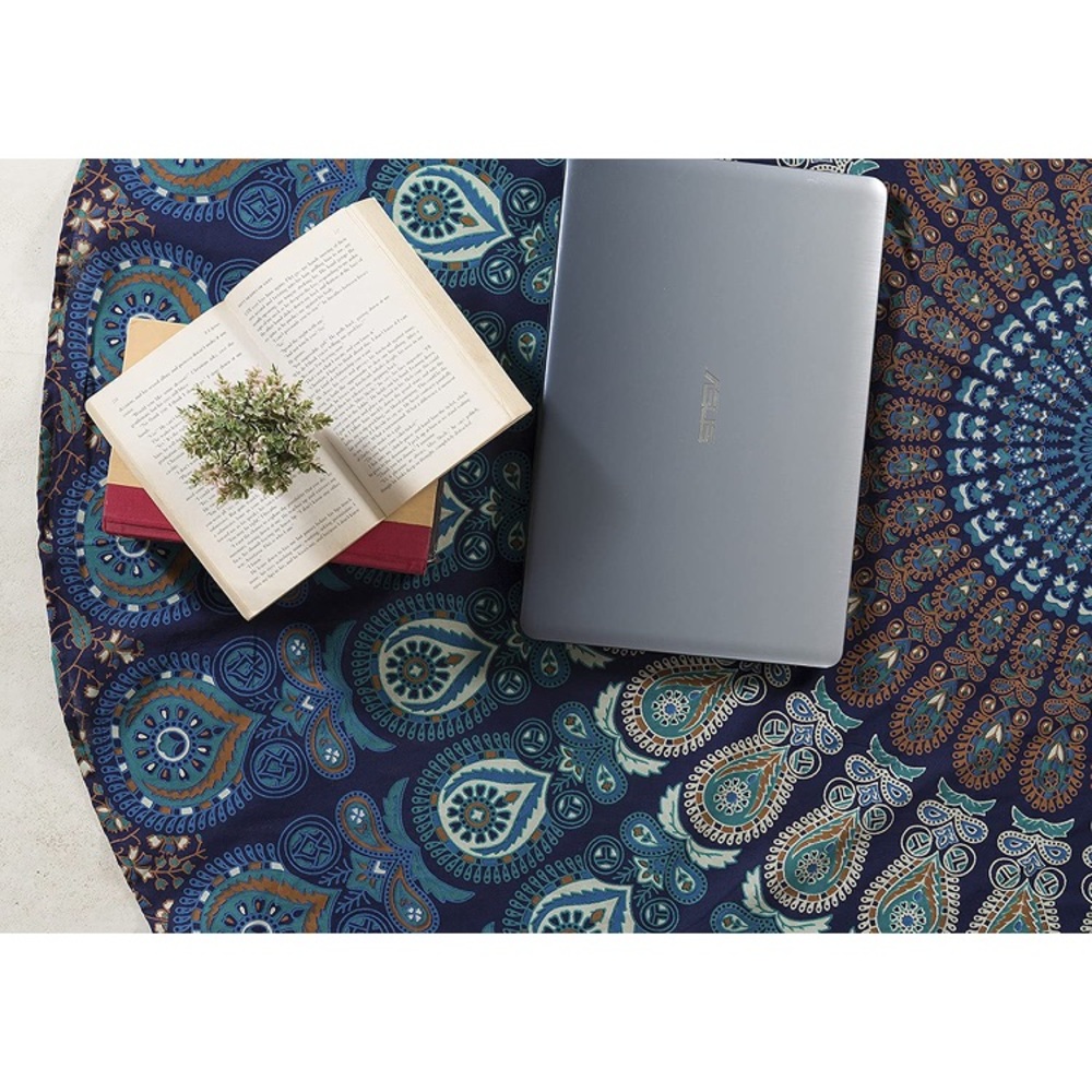 Mandala Hippie Bohemian Floor/Beach Mat Symmetrical Pattern Retro Room Decor - Picture 3 of 8